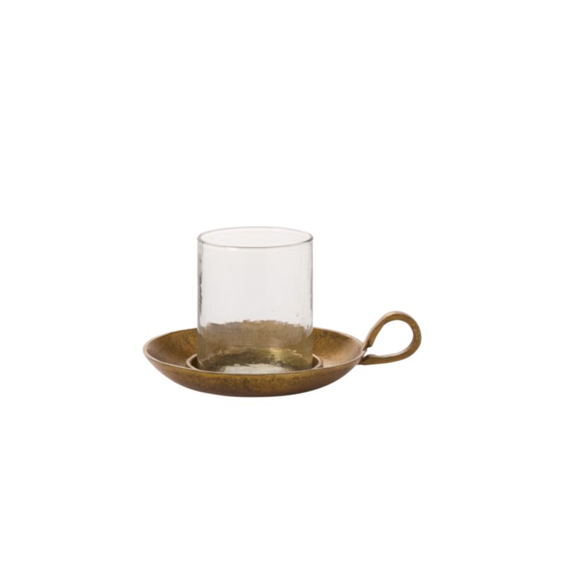 Antique Brass Hurricane Candleholder