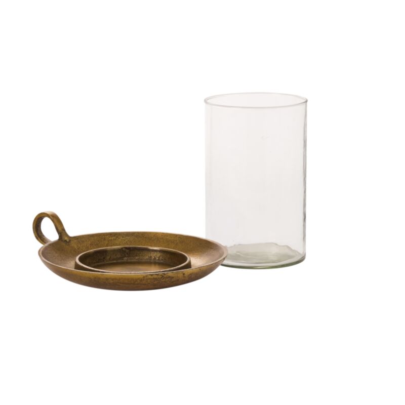 Antique Brass Hurricane Candleholder