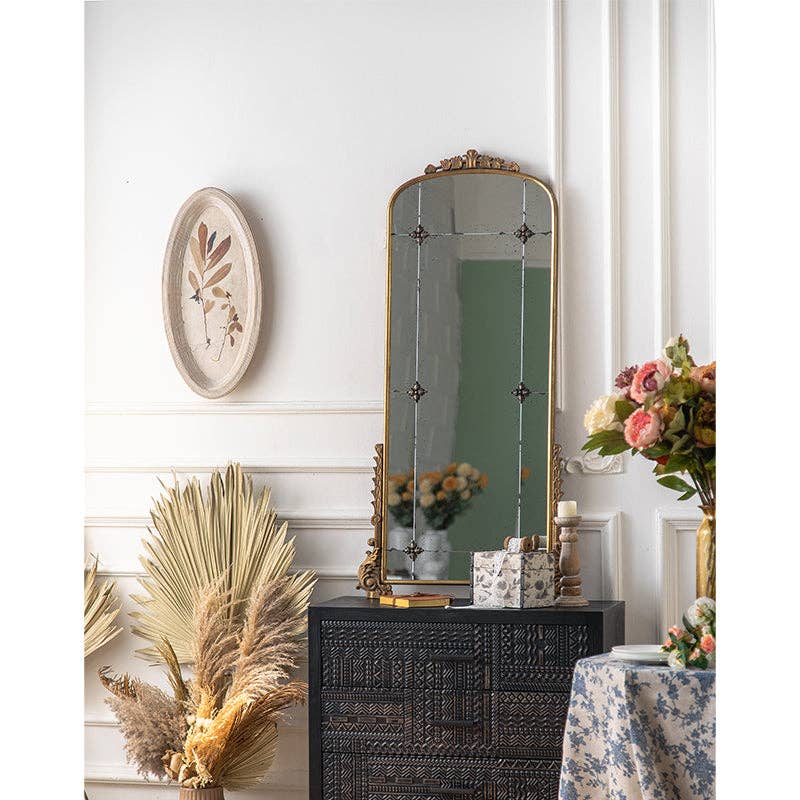 Antique-Style Arched Wall Mirror