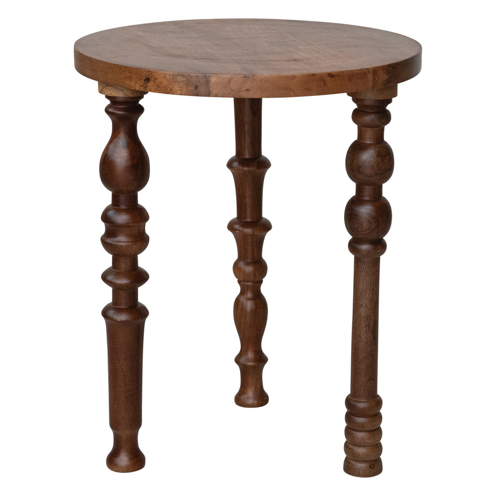 Mismatched Turned Leg Side Table | Walnut
