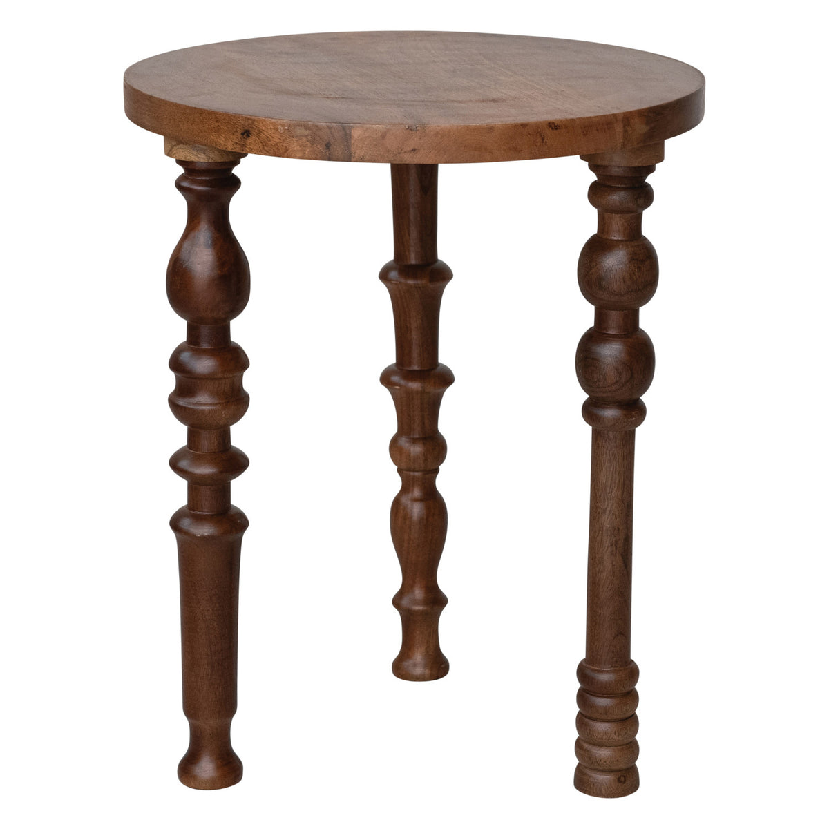 Mismatched Turned Leg Side Table | Walnut