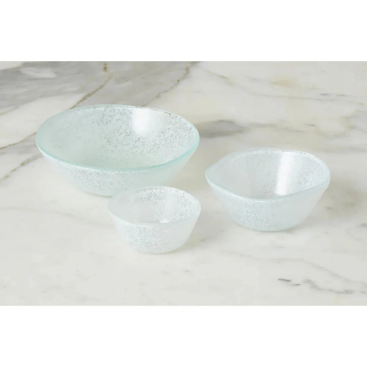 S/6 Boxed Glass Pinch Pots | Green Tones