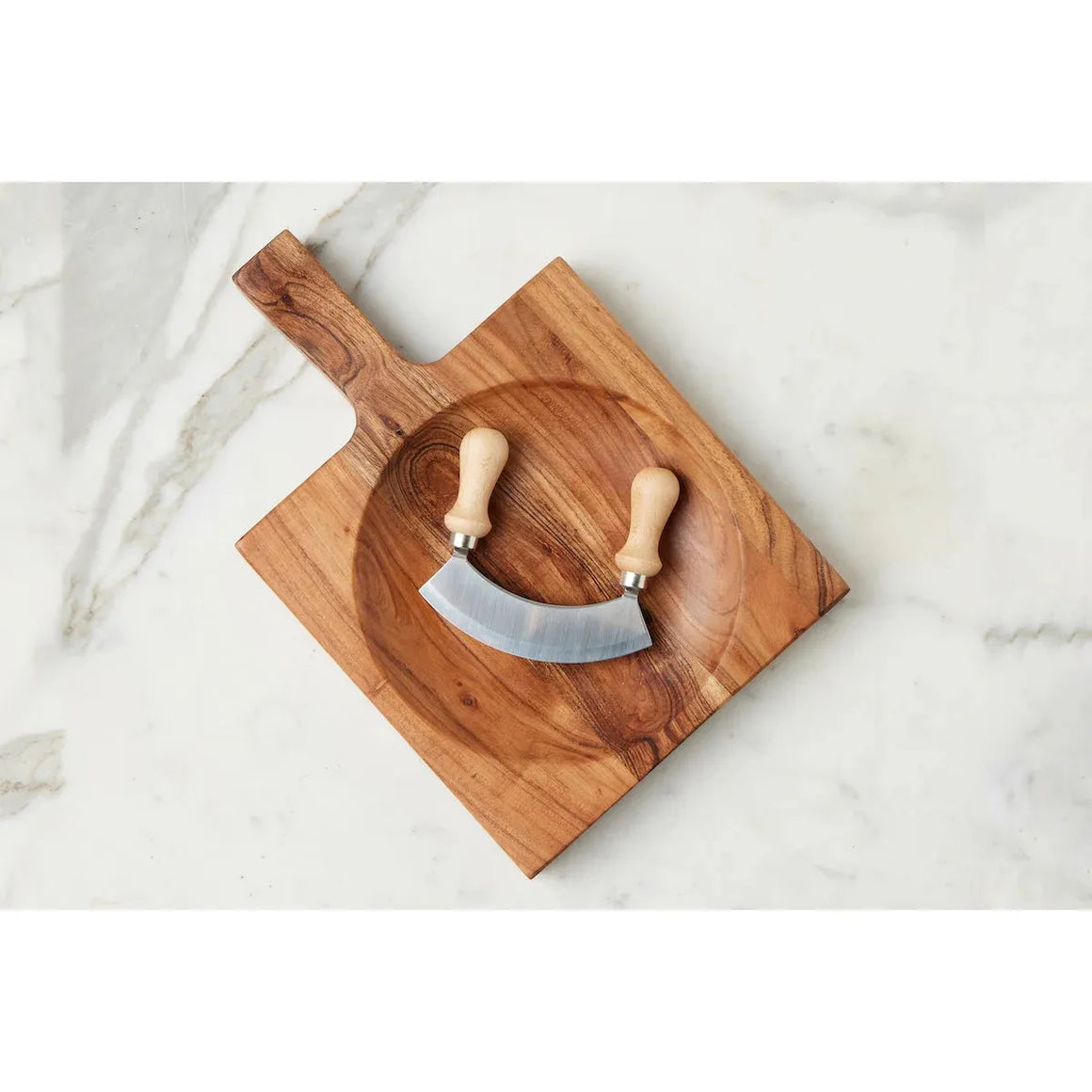 French Cutting Board Bowl w/ Mezzaluna | Small