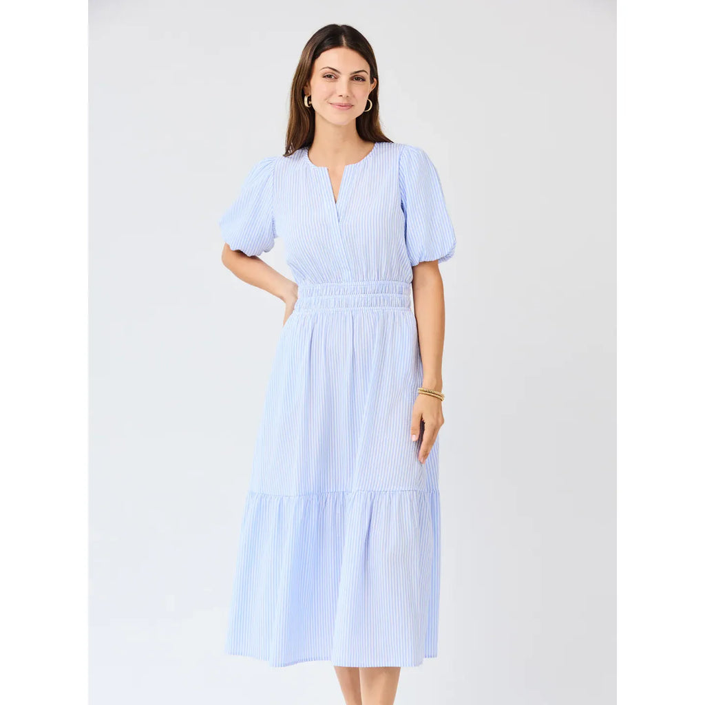 Tracey Dress | Blue + White Seersucker