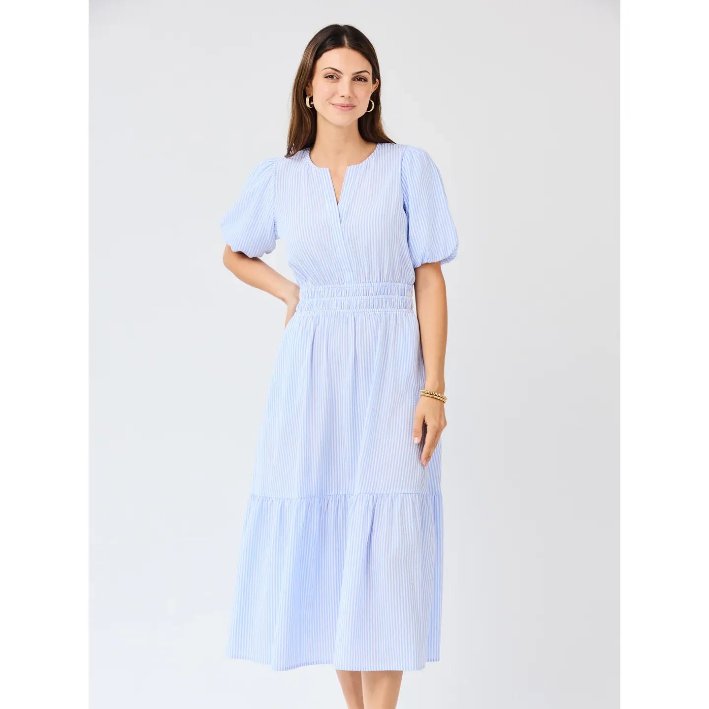 Tracey Dress | Blue + White Seersucker