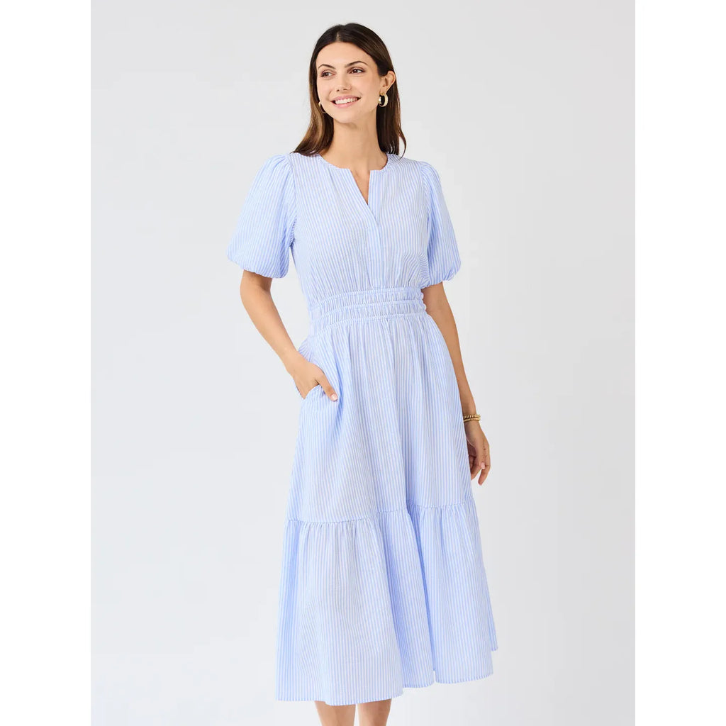 Tracey Dress | Blue + White Seersucker