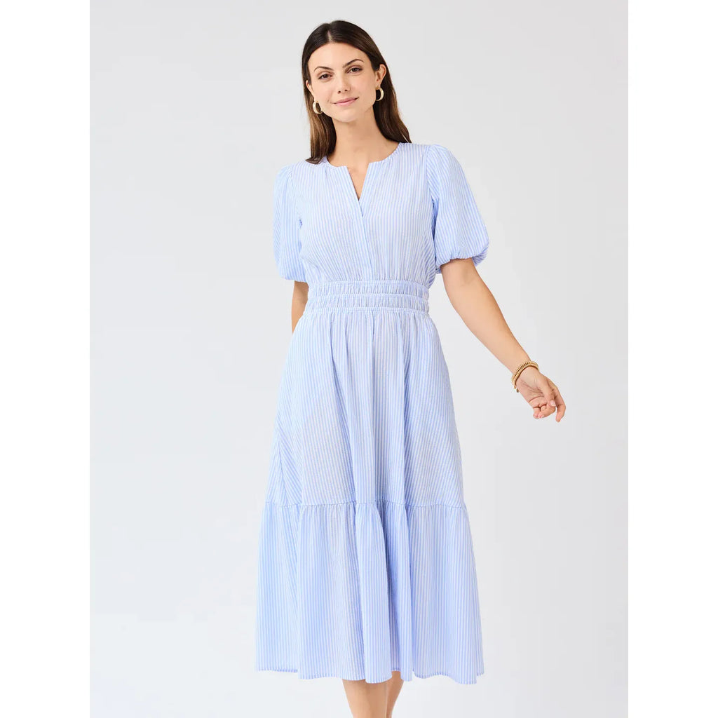 Tracey Dress | Blue + White Seersucker
