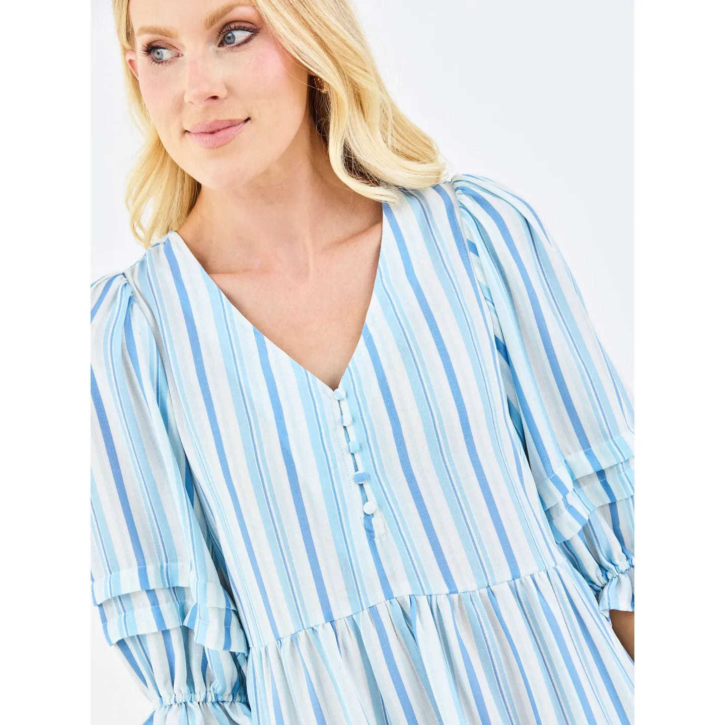 Raya Dress | Harbor Lines Blue