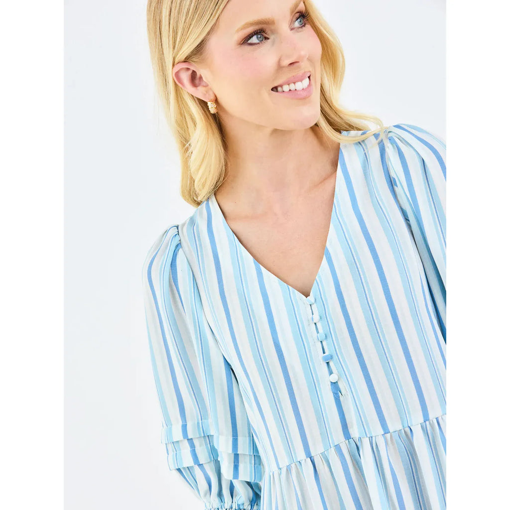 Raya Dress | Harbor Lines Blue