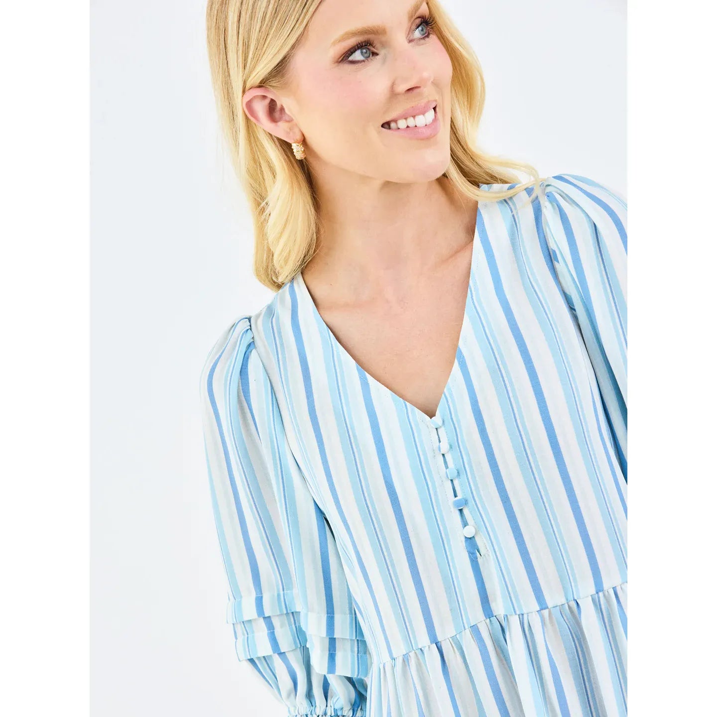 Raya Dress | Harbor Lines Blue