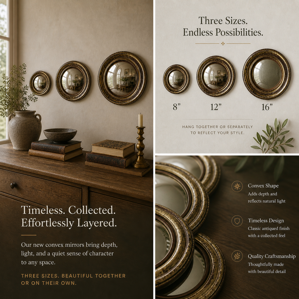 Convex Mirror | Antique Gold