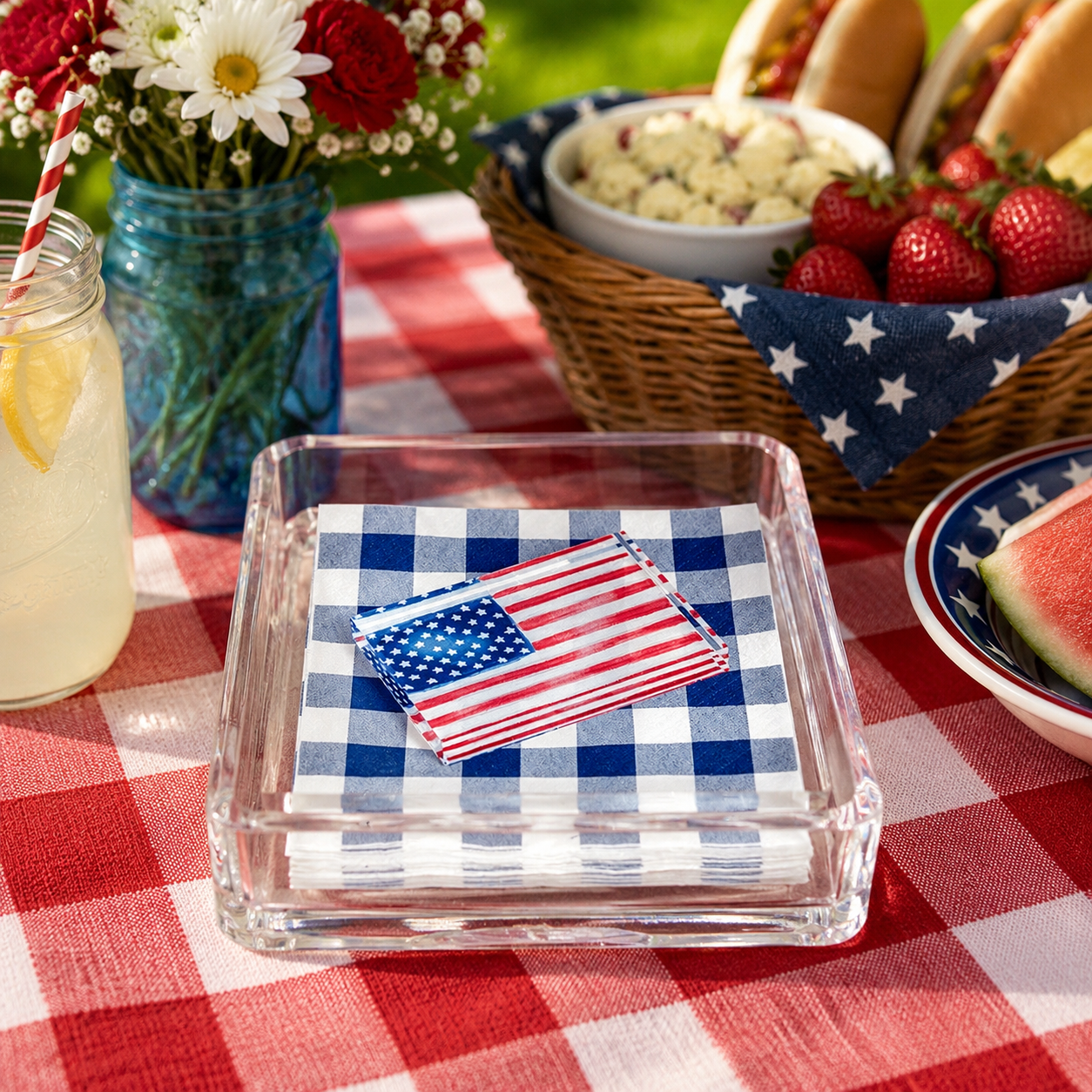 Flag Napkin Holder & Weight Set