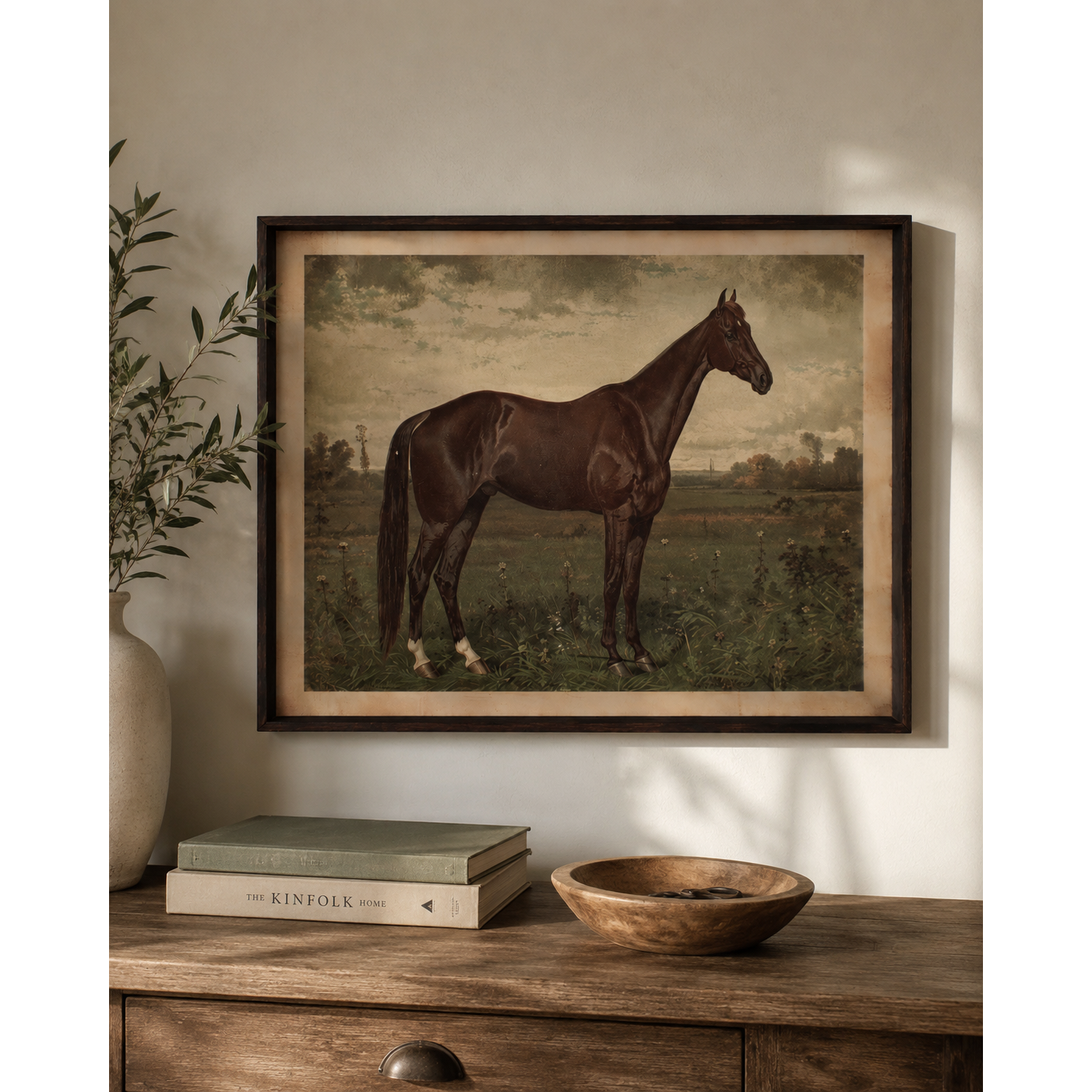 Horse Print under Glass