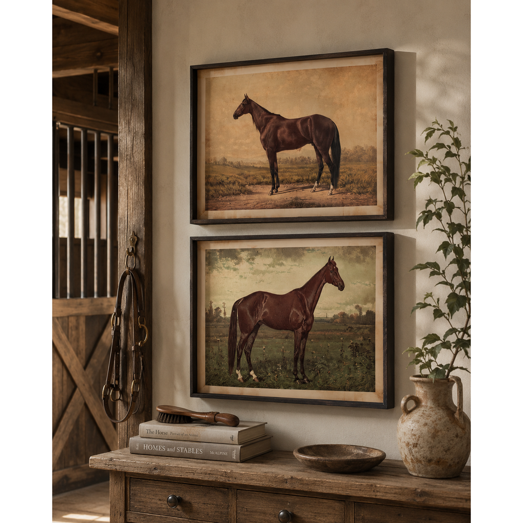 Horse Print under Glass