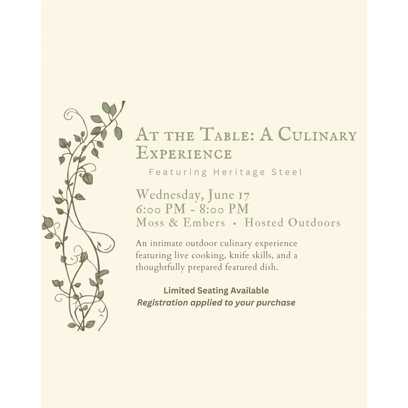 At the Table | A Culinary Experience Reservation