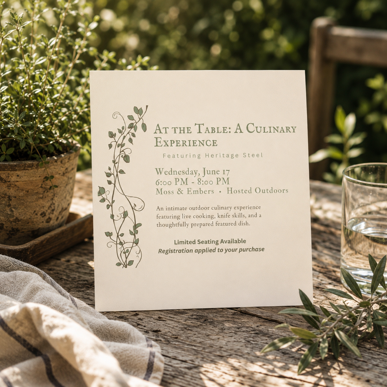 At the Table | A Culinary Experience Reservation
