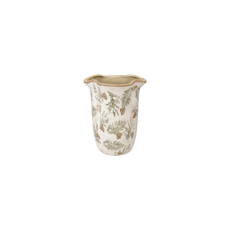 Pine Bough Stoneware Planter/Vase
