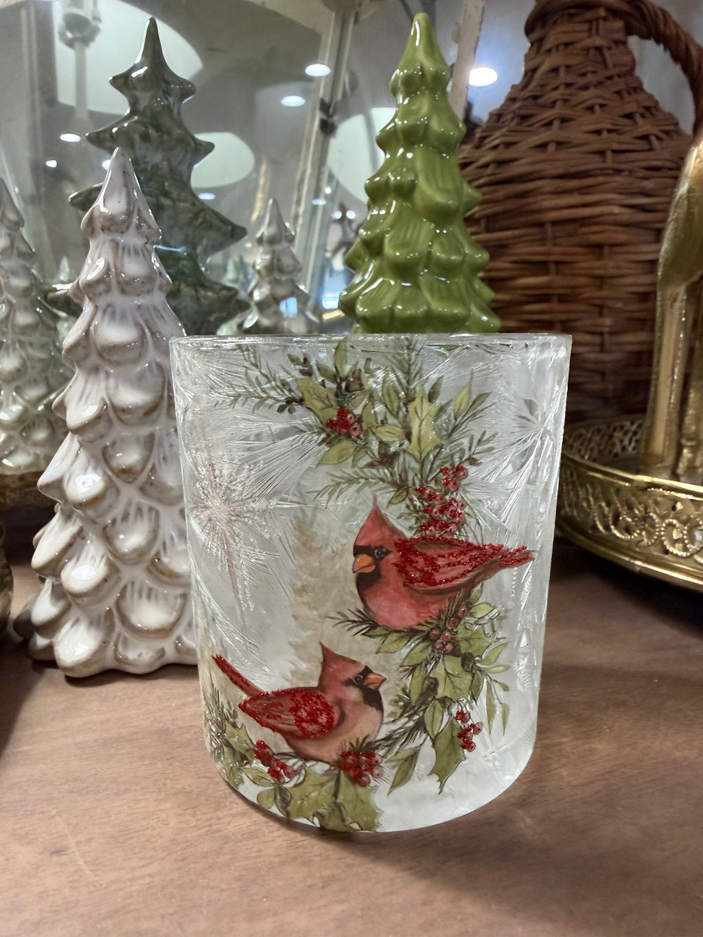 Woodland Noel Glass Container