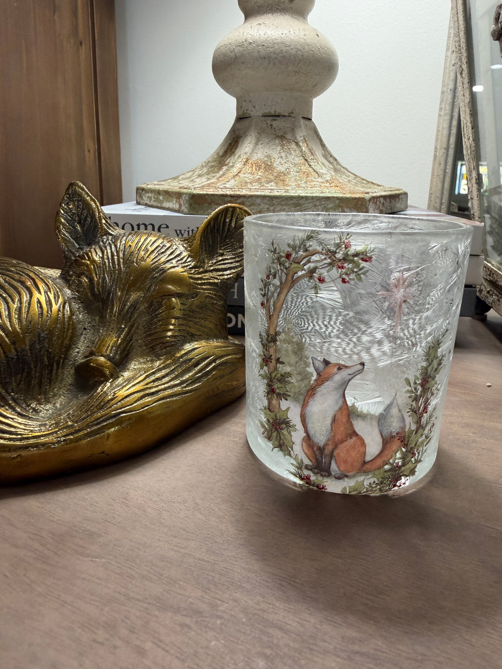 Woodland Noel Glass Container