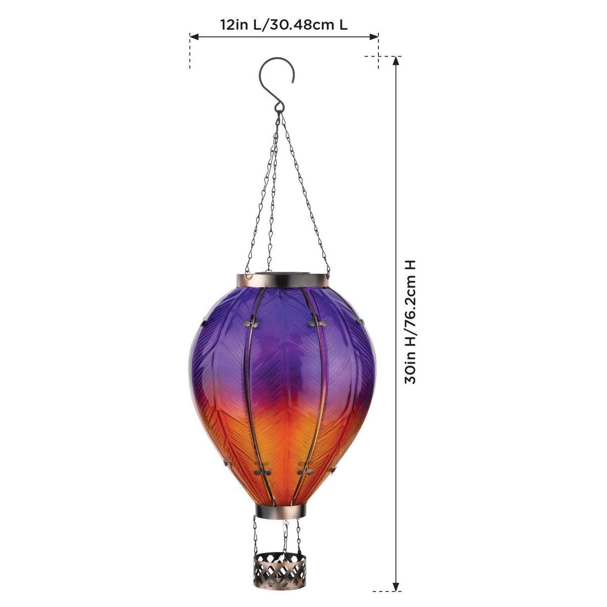 Hot Air Balloon Solar Lantern - XL | Purple