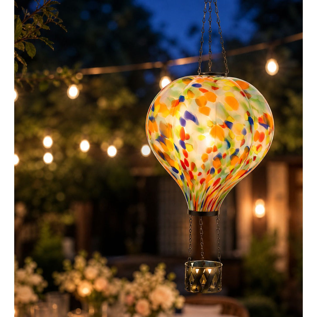 Hot Air Balloon Solar Lantern Murano Glass - XL | Confetti