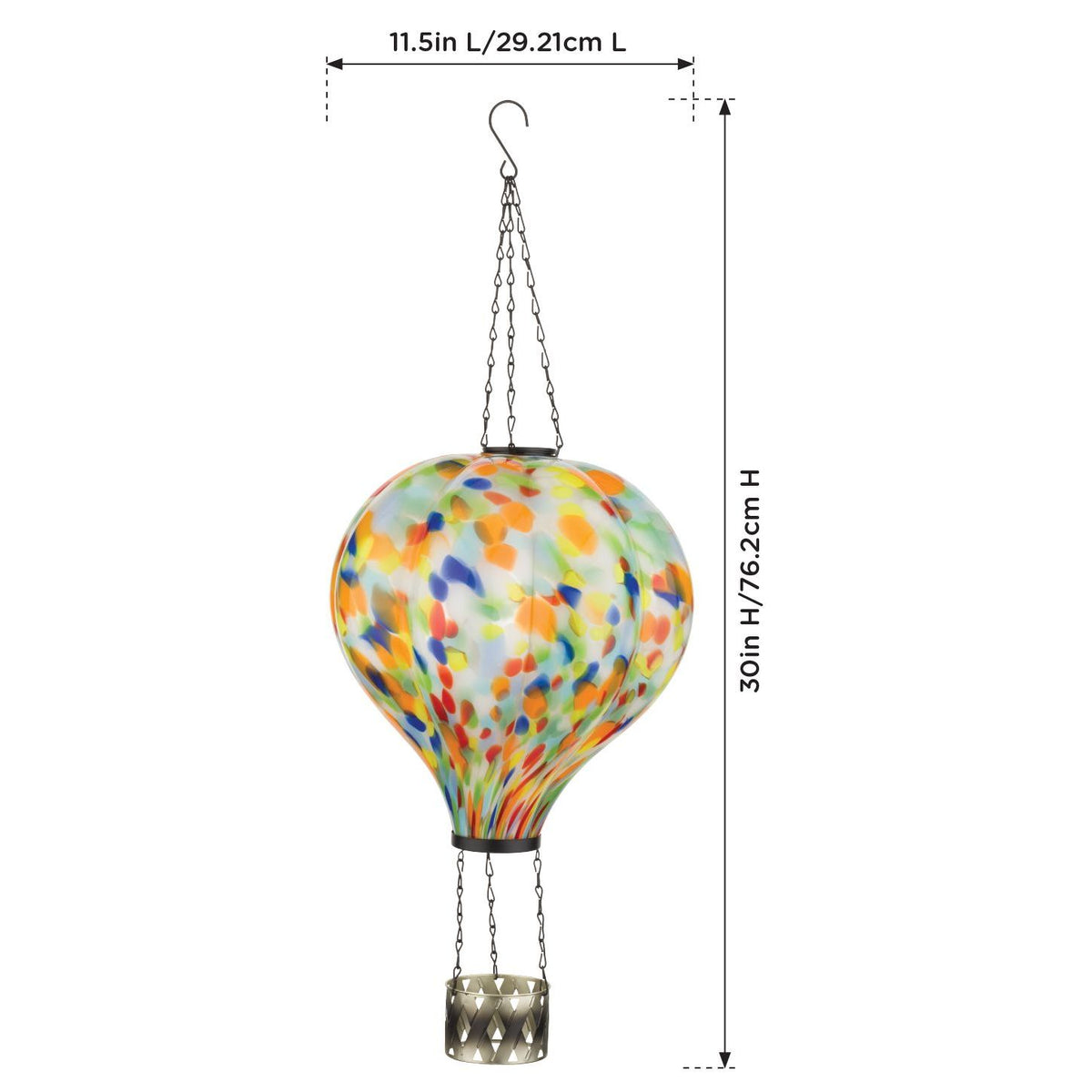 Hot Air Balloon Solar Lantern Murano Glass - XL | Confetti