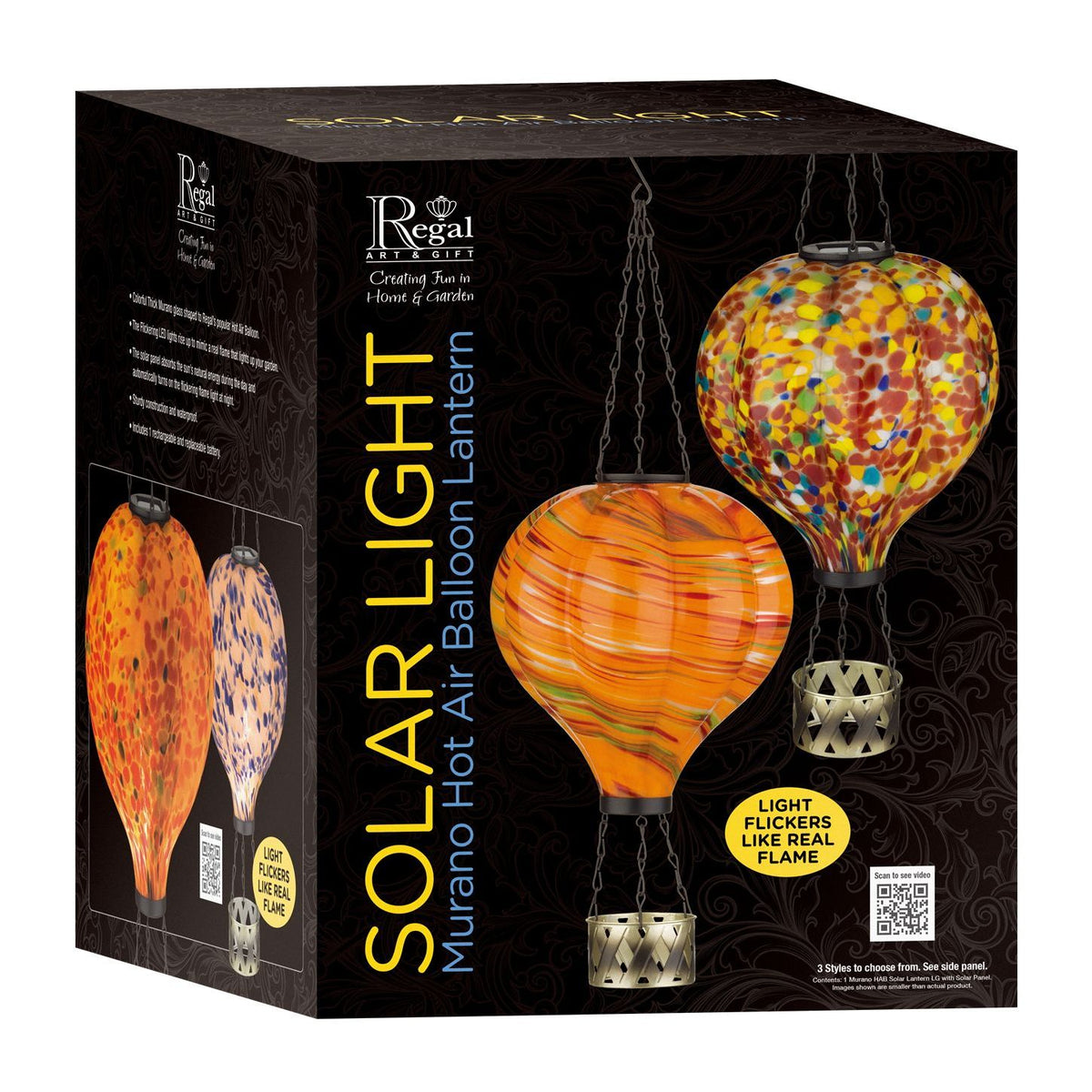 Hot Air Balloon Solar Lantern Murano Glass - LG | Sunburst