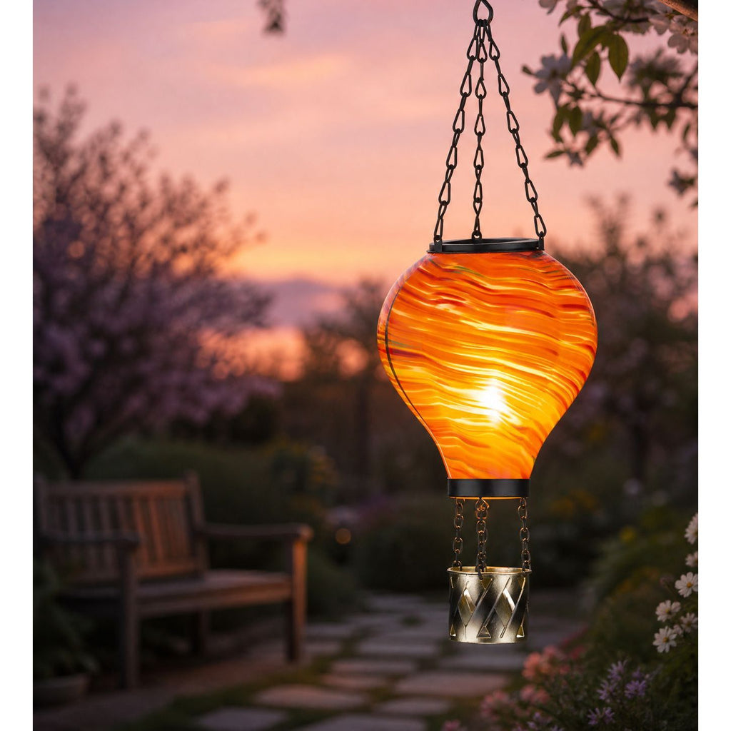 Hot Air Balloon Solar Lantern Murano Glass - SM | Sunburst