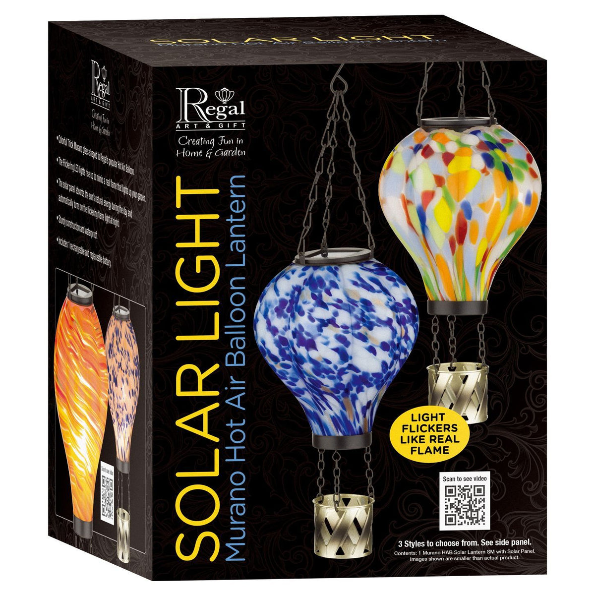 Hot Air Balloon Solar Lantern Murano Glass - SM | Sunburst