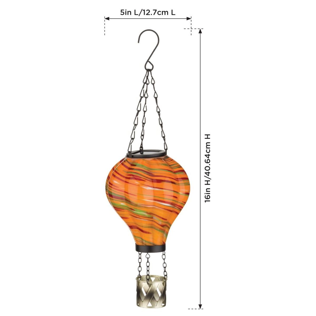 Hot Air Balloon Solar Lantern Murano Glass - SM | Sunburst