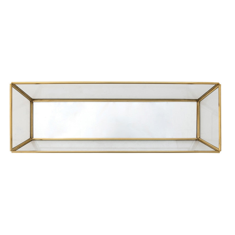 Brass & Mirrored Glass Decorative Tray