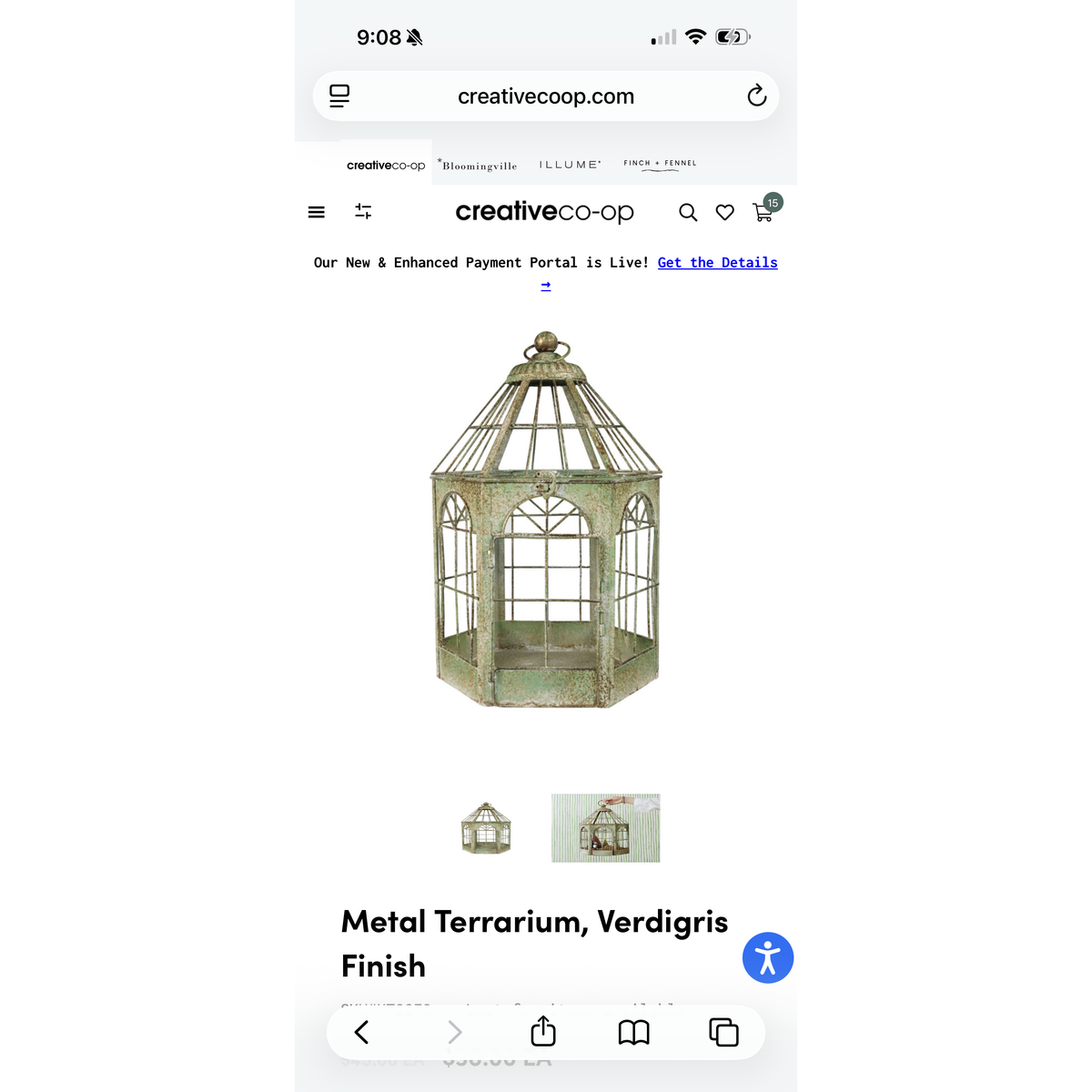 Verdigris Iron Garden Terrarium