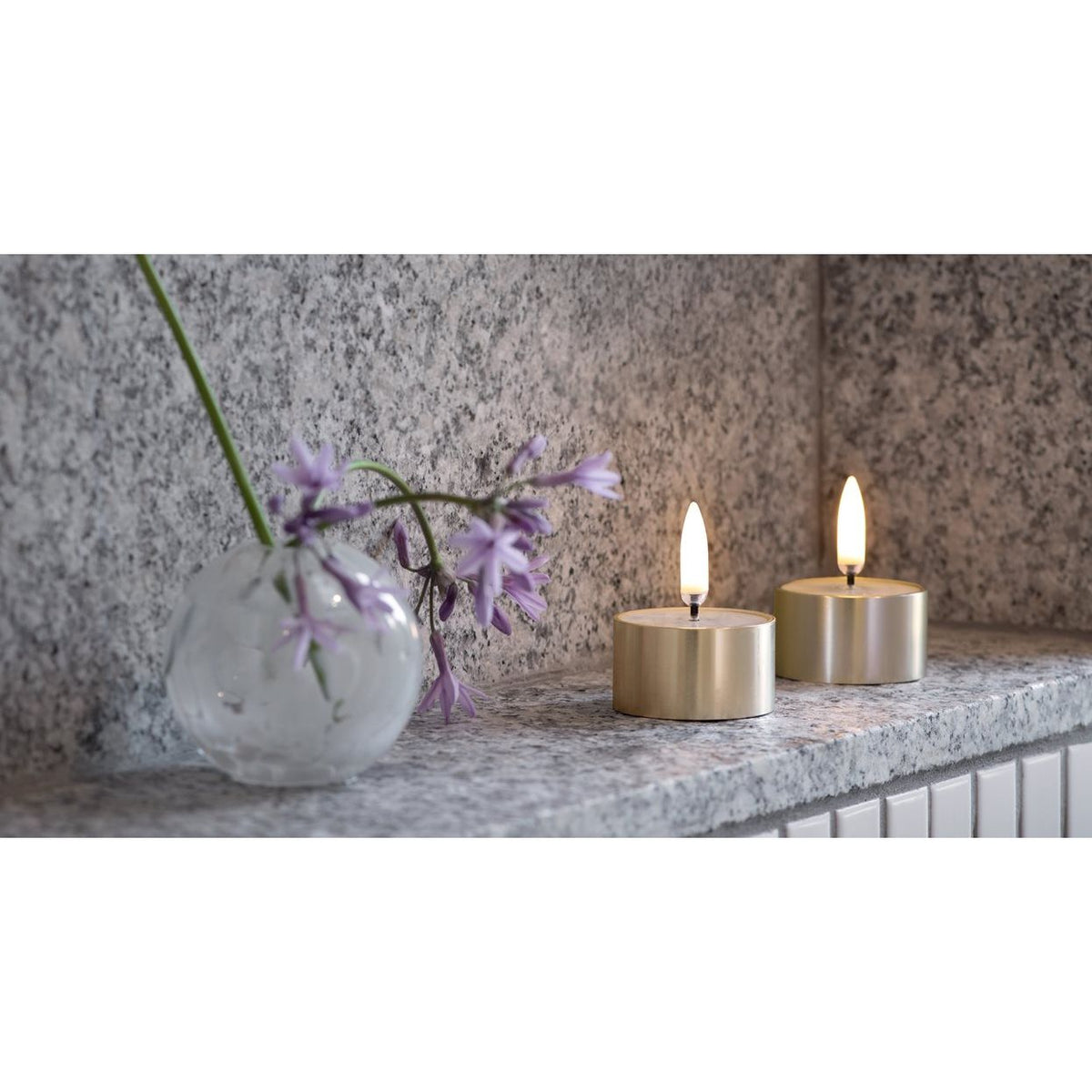 S/2 Uyuni LED Melted Tealights | Brass Finish
