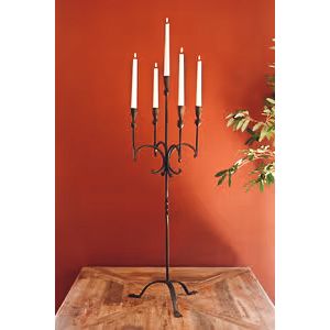 Forged Iron Rustic Five Taper Candelabra