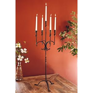 Forged Iron Rustic Five Taper Candelabra