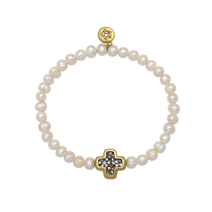 Kristal Life in Balance Pearl Stretch Bracelet