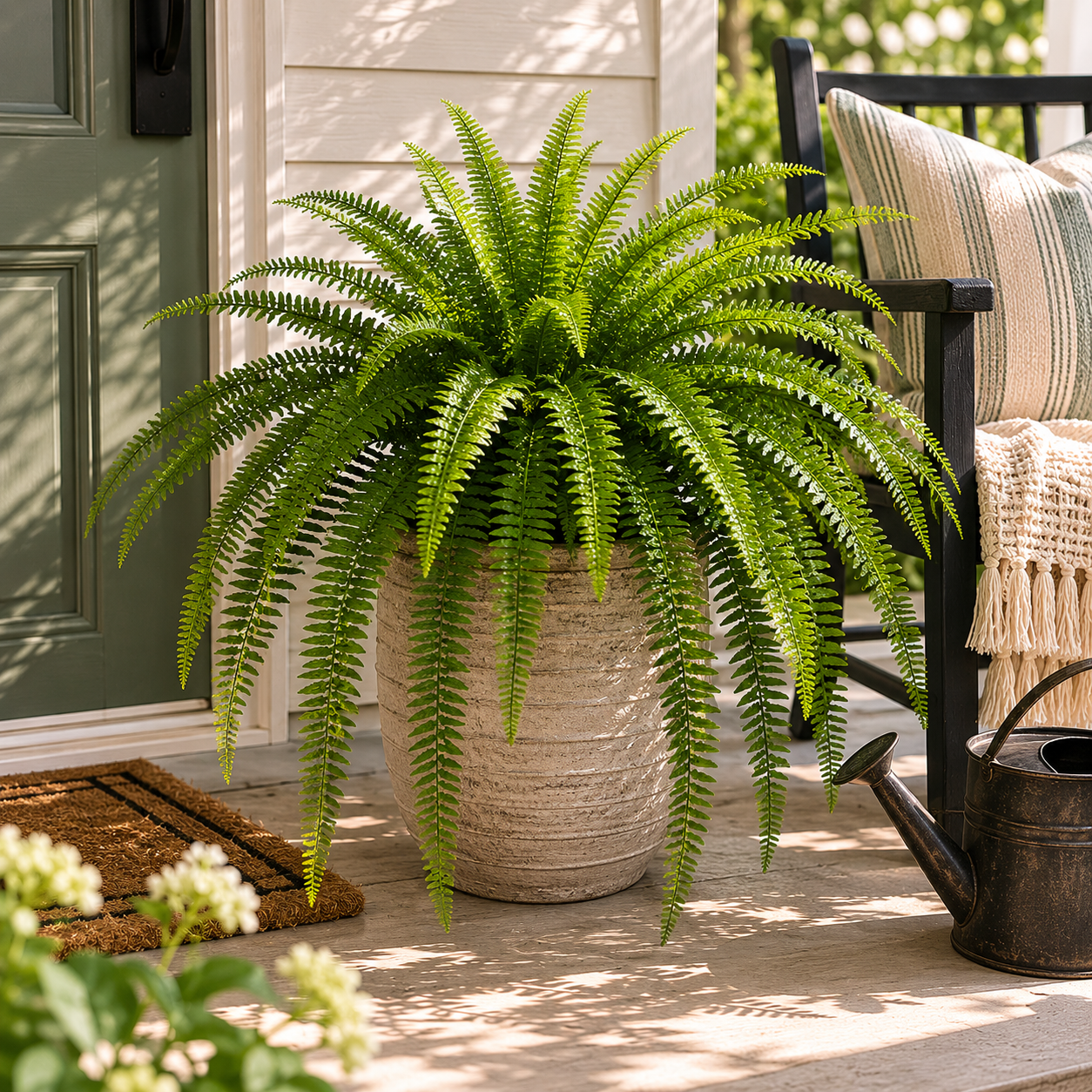 Boston Fern Bush w/63 Leaves | UV Proof