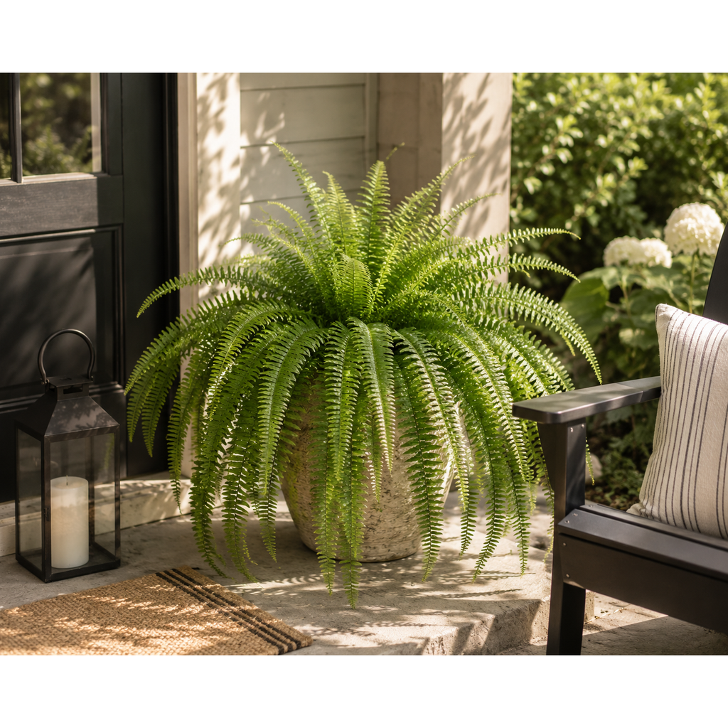 Boston Fern Bush w/63 Leaves | UV Proof