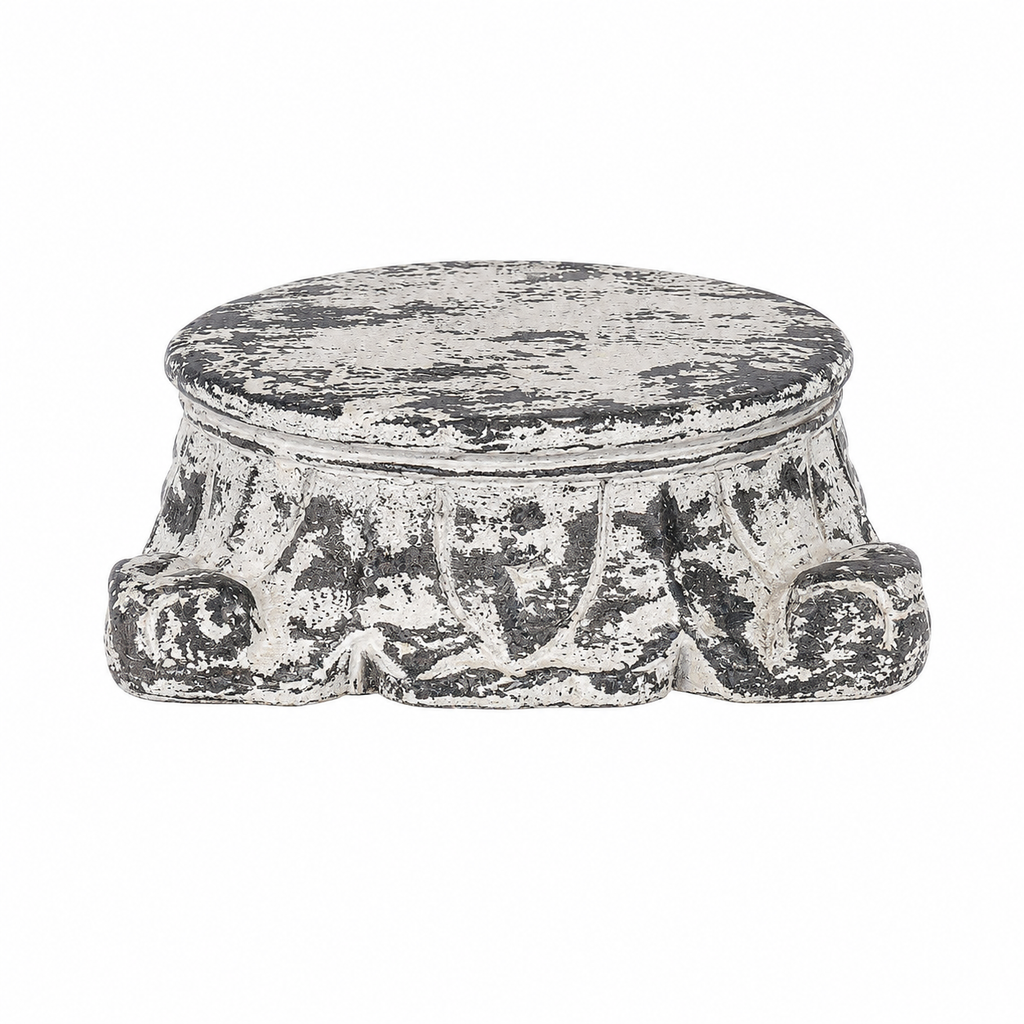 Square Pedestal w/Antique White Finish