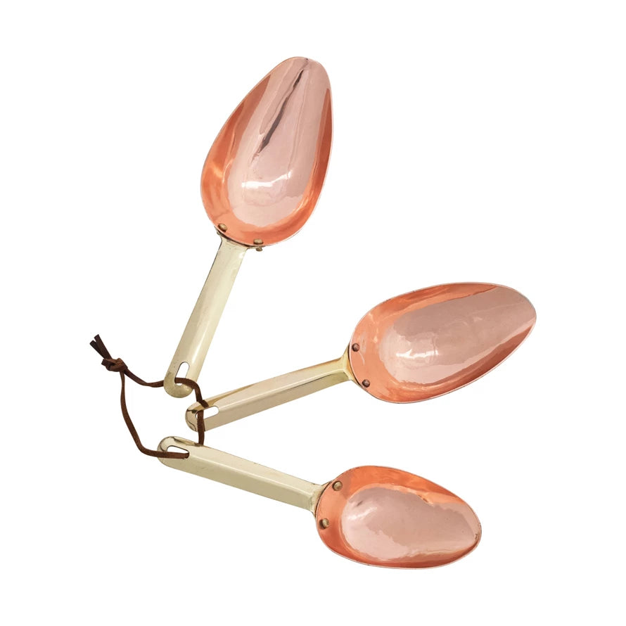 S/3 Scoops w/ Leather Tie