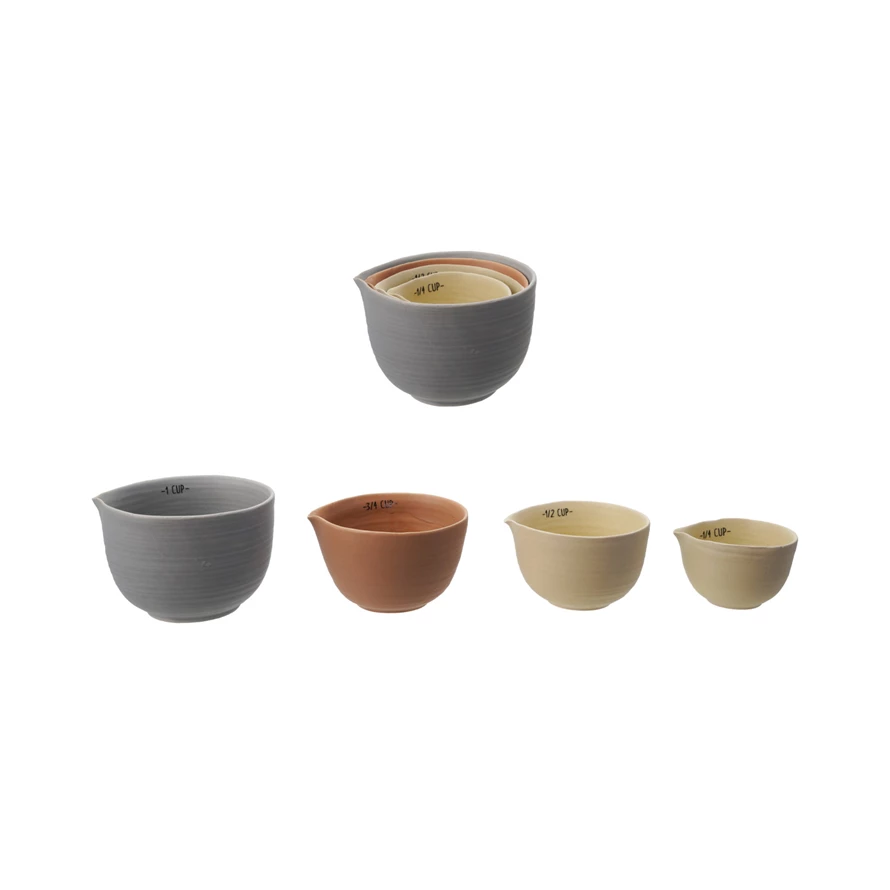 S/4 Stoneware Matte Finish Measuring Cups