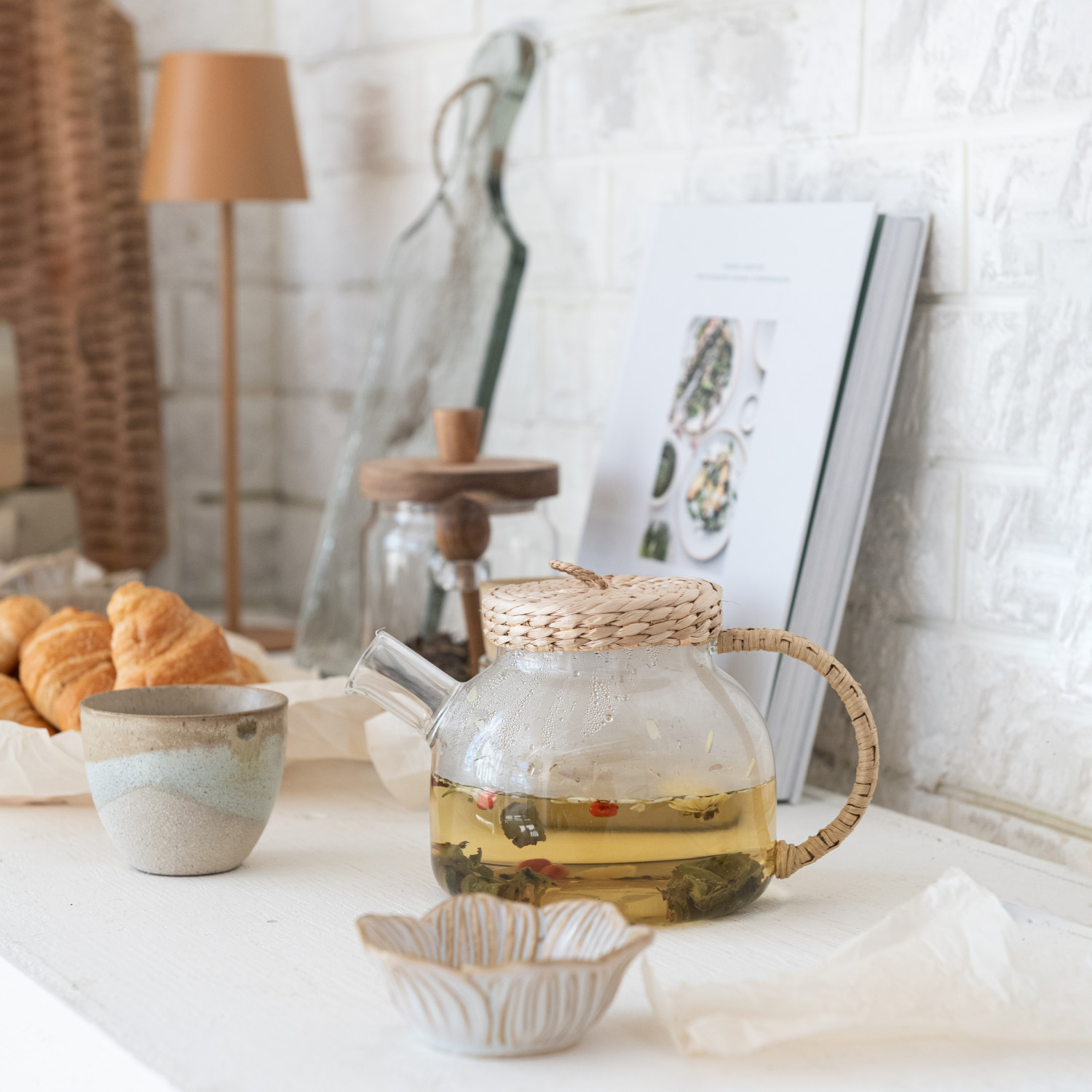 S/4 Stoneware Flower Bowls | Neutral