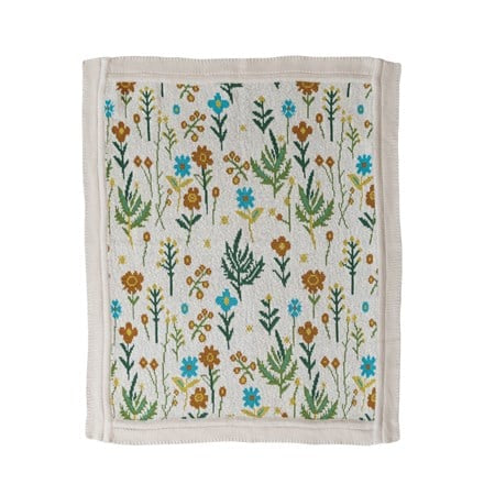 Cotton Knit Baby Blanket | Wildflowers
