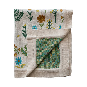 Cotton Knit Baby Blanket | Wildflowers