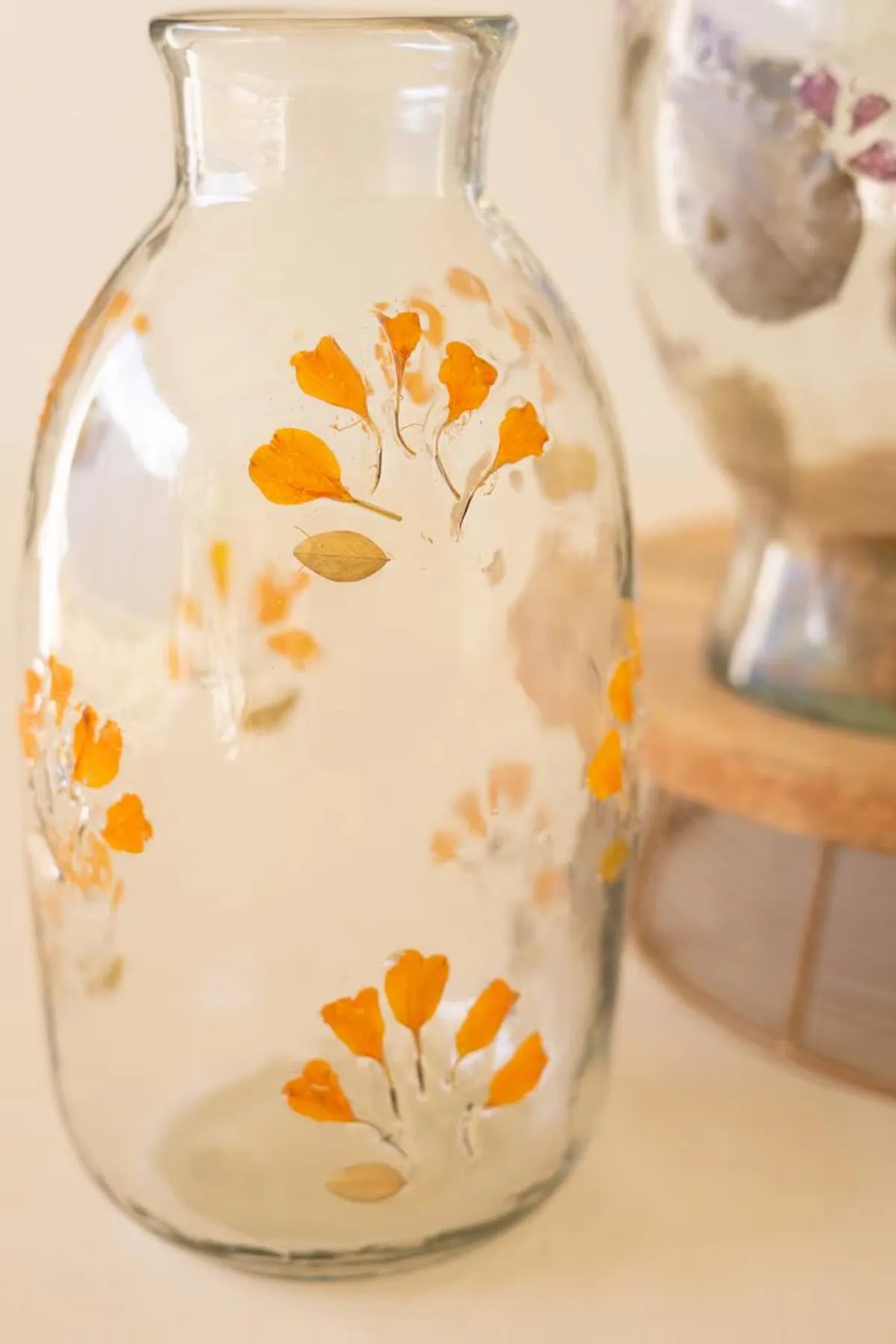Pressed Botanical Glass Vase
