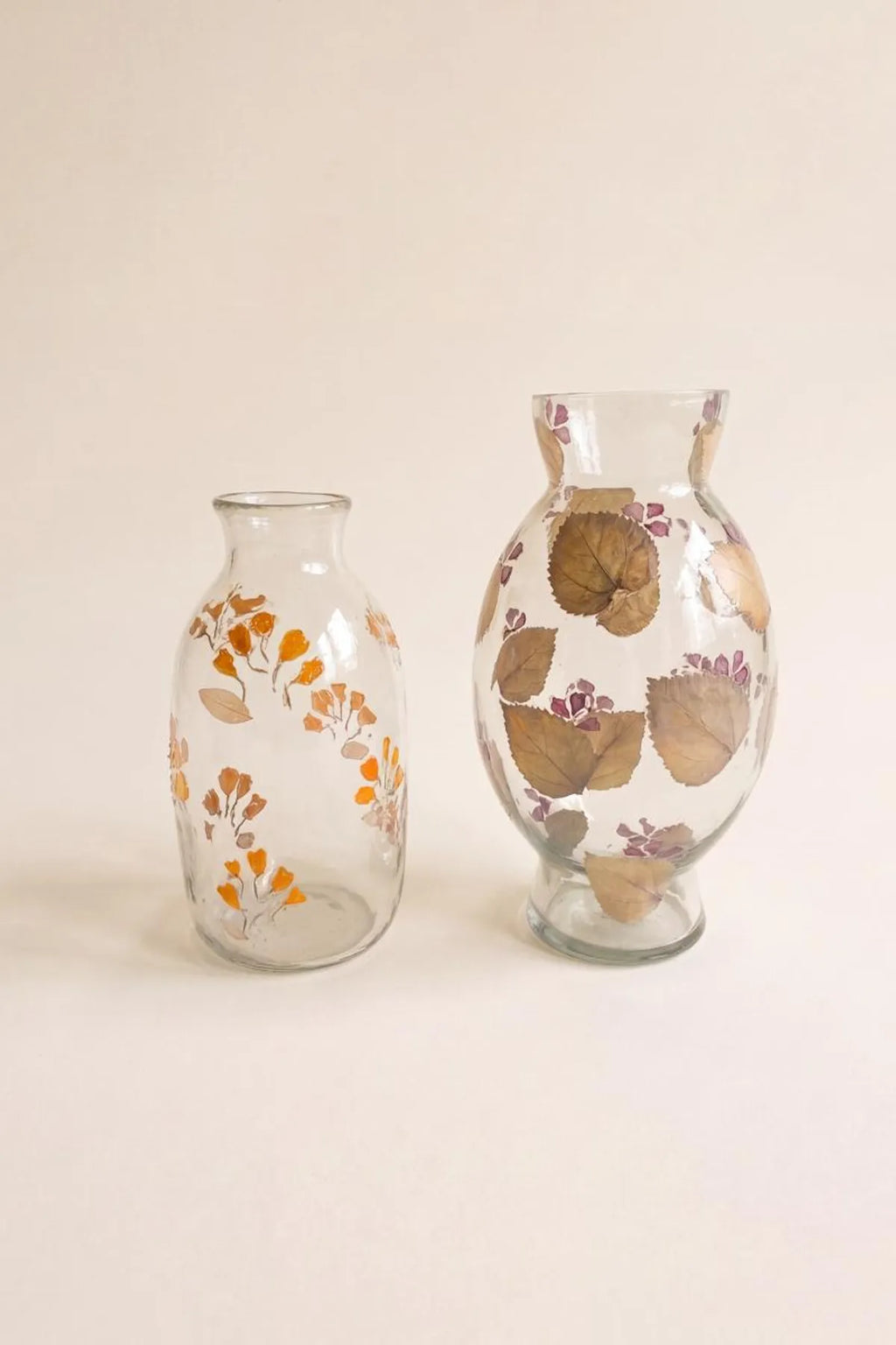 Pressed Botanical Glass Vase