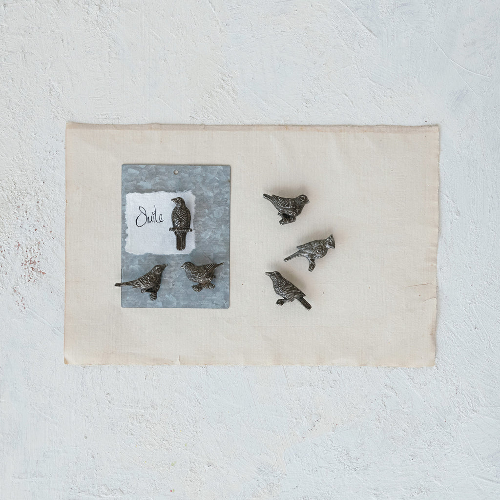 S/6 Pewter Bird Magnets