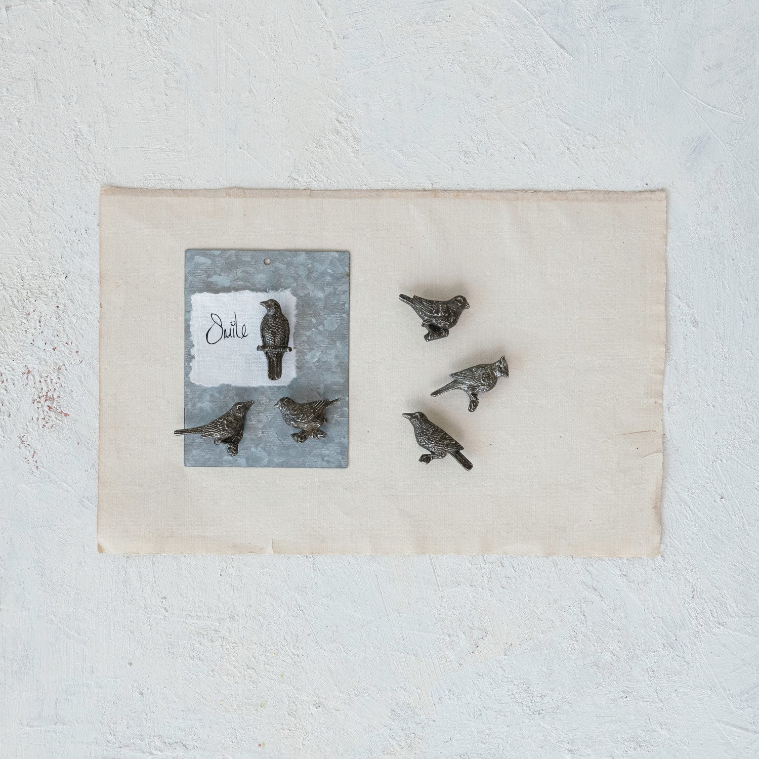S/6 Pewter Bird Magnets