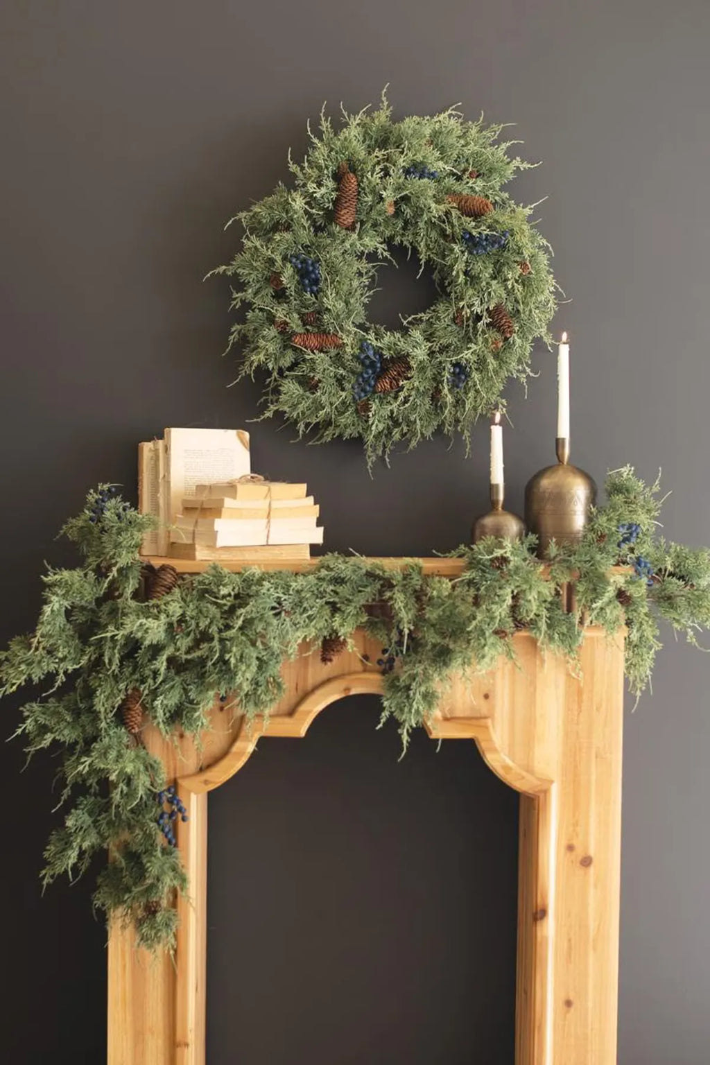 Faux Juniper & Berries Wreath