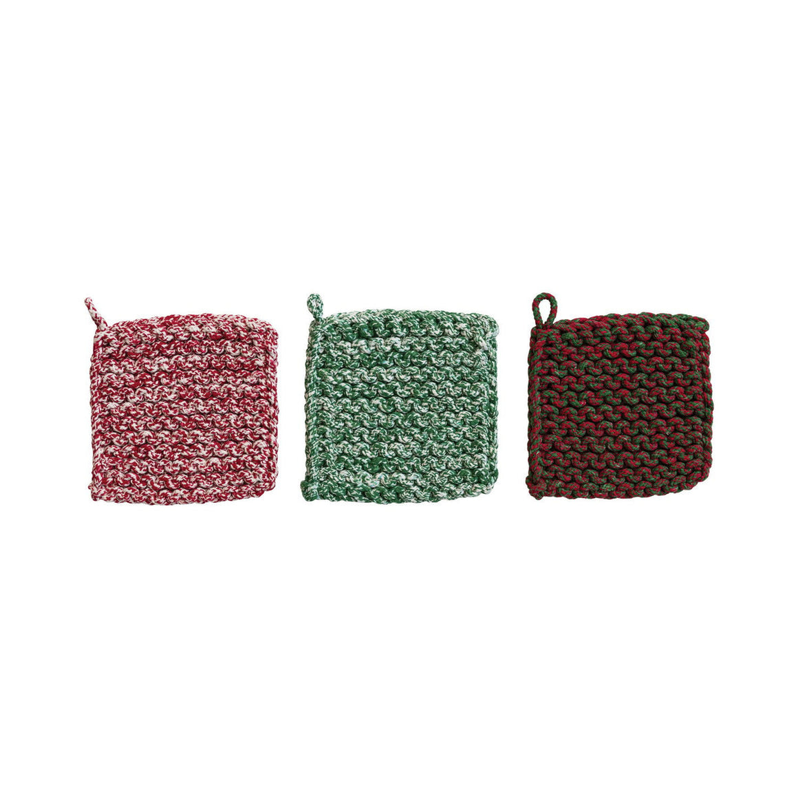 Square Melange Cotton Crocheted Pot Holder (Seasonal)